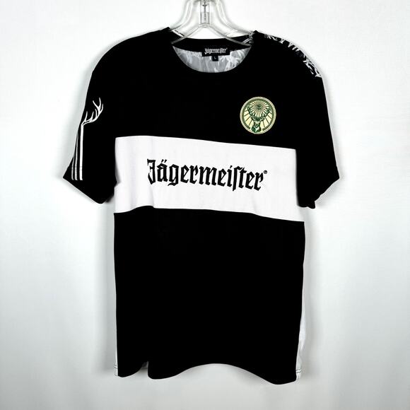Jagermeister Other - NWOT Jagermeister Black White Short Sleeve Crew Neck Soccer Jersey Mens Size L